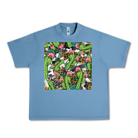 Pebble Blue Western Cactus And Turquoise Gemstone With Leopard And Cowhide Seamles Urban Heavy Tee - BundleAndBundleShop