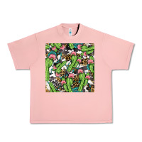 Salmon Western Cactus And Turquoise Gemstone With Leopard And Cowhide Seamles Urban Heavy Tee - BundleAndBundleShop