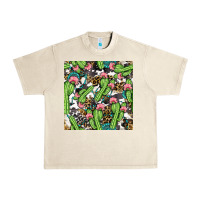 Sandshell Western Cactus And Turquoise Gemstone With Leopard And Cowhide Seamles Urban Heavy Tee - BundleAndBundleShop