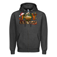 Charcoal Heather joy to the world Zipper Hoodie - CowGirlArtShop