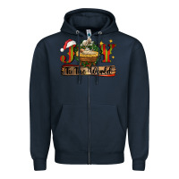 Navy joy to the world Zipper Hoodie - CowGirlArtShop