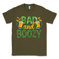 Army Green Bad And Boozy St. Patricks Classic Tee - BundleAndBundleShop