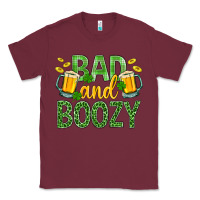 Burgundy Bad And Boozy St. Patricks Classic Tee - BundleAndBundleShop