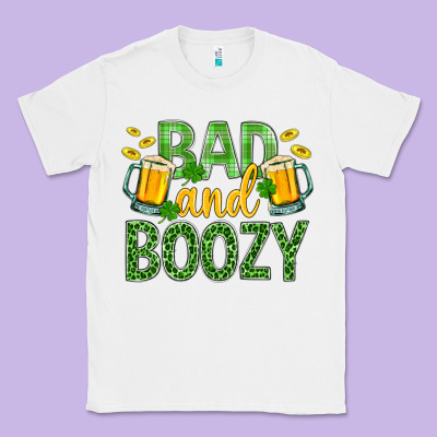 Bad And Boozy St. Patricks Classic Tee Designed By Bundleandbundleshop