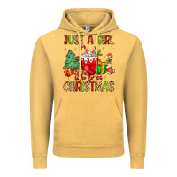 Vintage Mustard just a girl who loves christmas Vintage Hoodie - MaliasSmallBusiness