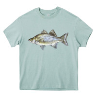 Arona White Bass Fish Illustrations Heavy Core Tee - LillyAllenDesigns