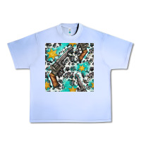Grape Ice Western Gun And Sheriff Stars With Cowhide Seamless Pattern Urban Heavy Tee - BundleAndBundleShop