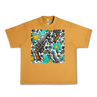 Peanut Butter Western Gun And Sheriff Stars With Cowhide Seamless Pattern Urban Heavy Tee - BundleAndBundleShop