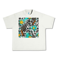 Pistachio Western Gun And Sheriff Stars With Cowhide Seamless Pattern Urban Heavy Tee - BundleAndBundleShop