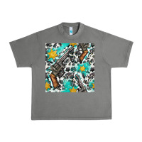 Tornado Western Gun And Sheriff Stars With Cowhide Seamless Pattern Urban Heavy Tee - BundleAndBundleShop