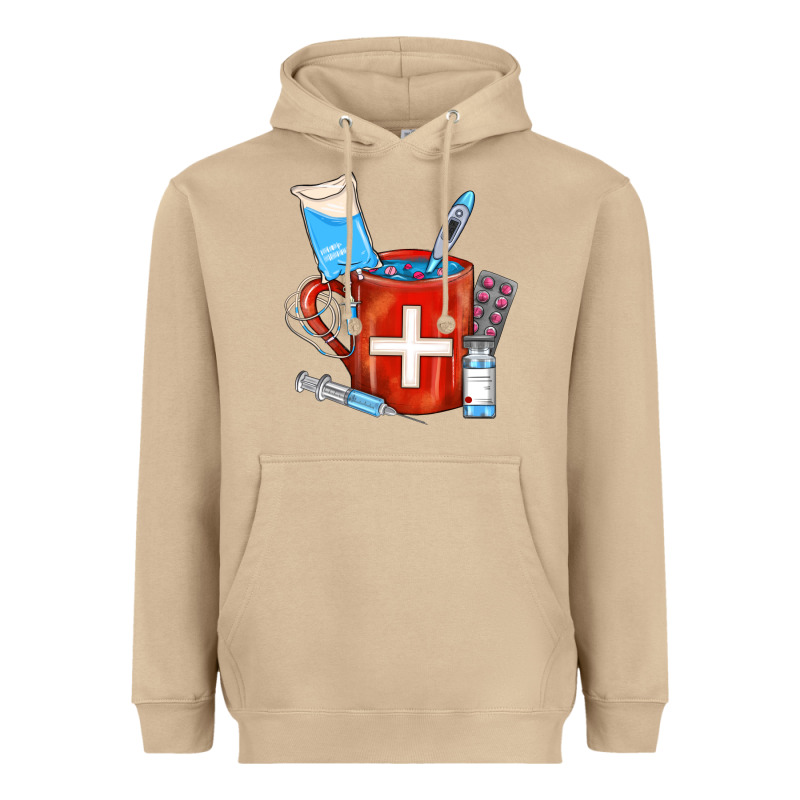 Nurse Coffee Mug Heavyweight Hoodie by FaDigitalArtStudio | Teevron