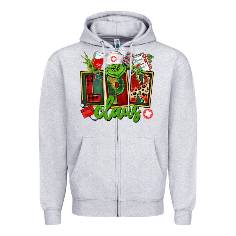 Lpn Licensed Practical Claus Zipper Hoodie by CowGirlArtShop | Teevron