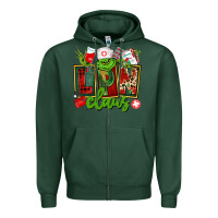Sports Green lpn licensed practical claus Zipper Hoodie - CowGirlArtShop