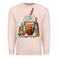 Pale Pink Dentist Frappe Coffee Premium Sweatshirt - FaDigitalArtStudio