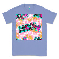 Colony Blue Breast Cancer Awareness Mom With Leopard Patterns Classic Tee - BundleAndBundleShop