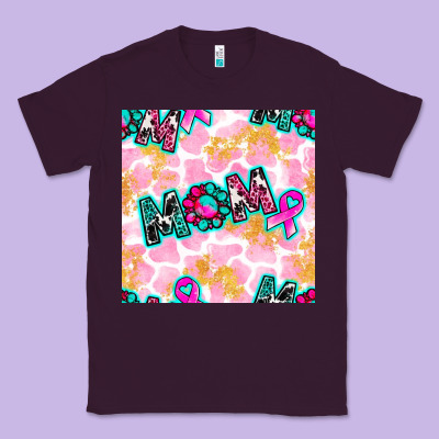 Breast Cancer Awareness Mom With Leopard Patterns Classic Tee Designed By Bundleandbundleshop