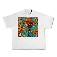 Lunar Rock Western Girl Hair Clasp And Sunflower With Leopard And Glitter Seamles Urban Heavy Tee - BundleAndBundleShop