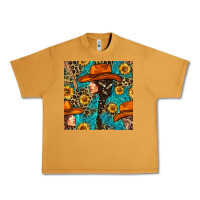 Peanut Butter Western Girl Hair Clasp And Sunflower With Leopard And Glitter Seamles Urban Heavy Tee - BundleAndBundleShop