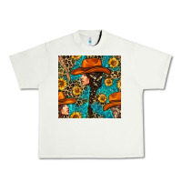 Pistachio Western Girl Hair Clasp And Sunflower With Leopard And Glitter Seamles Urban Heavy Tee - BundleAndBundleShop