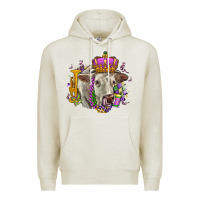 Oatmeal Heather charolais mardi gras Premium Hoodie - OliviaCreatesArt