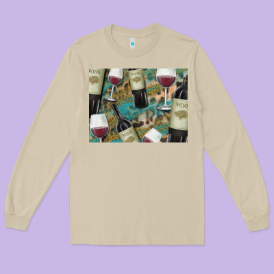 California Wine With Leopard Background Long Sleeve Tee Designed By Bettercallsaul