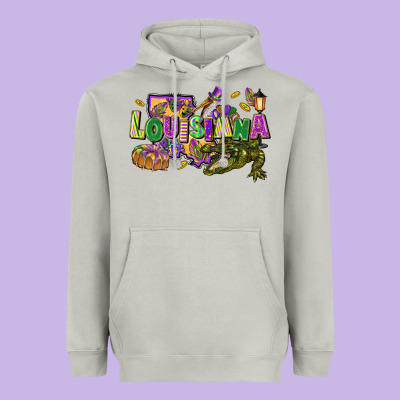 Louisiana Mardi Gras Heavyweight Hoodie Designed By Fadigitalartstudio