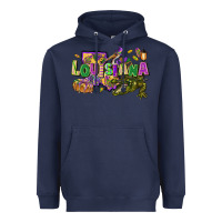 Navy Louisiana Mardi Gras Heavyweight Hoodie - FaDigitalArtStudio