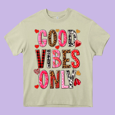 Good Vibes Only Heavy Core Tee Designed By Nancycooperartshop