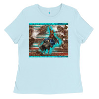 Baby Blue western rodeo bullfighter serape leopards turquoise's gliterrs Ladies Tee - BarkalooDesign