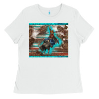 Western Rodeo Bullfighter Serape Leopards Turquoise's Gliterrs Ladies Tee | Teevron