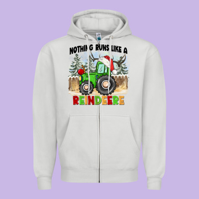 Nothing Runs Like A Reindeere Zipper Hoodie Designed By Cowgirlartshop