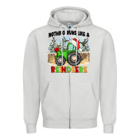 Dove Grey nothing runs like a reindeere Zipper Hoodie - CowGirlArtShop