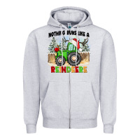 Heather Grey nothing runs like a reindeere Zipper Hoodie - CowGirlArtShop