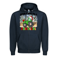 Navy nothing runs like a reindeere Zipper Hoodie - CowGirlArtShop