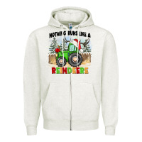 Oatmeal Heather nothing runs like a reindeere Zipper Hoodie - CowGirlArtShop