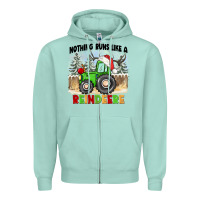 Seafoam nothing runs like a reindeere Zipper Hoodie - CowGirlArtShop