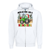 White nothing runs like a reindeere Zipper Hoodie - CowGirlArtShop