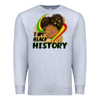 Heather Grey I am black history Premium Sweatshirt - FaDigitalArtStudio