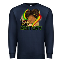 Navy I am black history Premium Sweatshirt - FaDigitalArtStudio