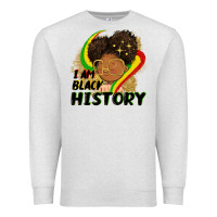 Oatmeal Heather I am black history Premium Sweatshirt - FaDigitalArtStudio