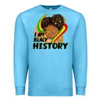 Ocean Blue I am black history Premium Sweatshirt - FaDigitalArtStudio