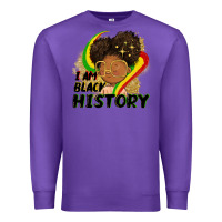 Purple I am black history Premium Sweatshirt - FaDigitalArtStudio