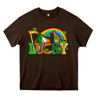 Chocolate Brown lucky with st patricks elements Heavy Core Tee - AdoDesignShop