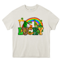 Cream lucky with st patricks elements Heavy Core Tee - AdoDesignShop