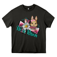 Asphalt he is risen cross rabbit Heavy Core Tee - BarkalooDesign