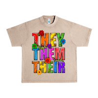 French Oak They Them Their Pride LGBTQ Urban Heavy Tee - BundleAndBundleShop