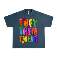 Midnight Navy They Them Their Pride LGBTQ Urban Heavy Tee - BundleAndBundleShop
