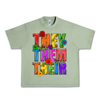 Oil Green They Them Their Pride LGBTQ Urban Heavy Tee - BundleAndBundleShop