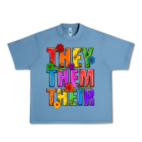 Pebble Blue They Them Their Pride LGBTQ Urban Heavy Tee - BundleAndBundleShop