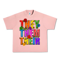 Salmon They Them Their Pride LGBTQ Urban Heavy Tee - BundleAndBundleShop